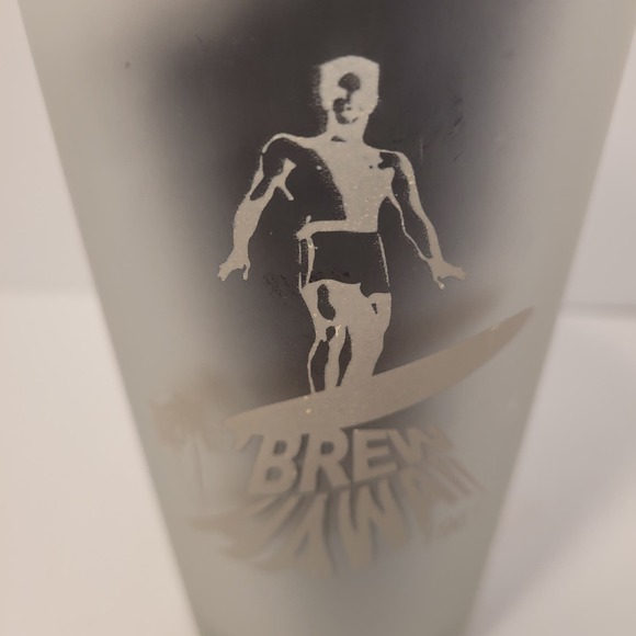 Flying Saucer Brew Hawaii 1961 God Save the King Beer Pint Glass Surfing - Picture 2 of 10